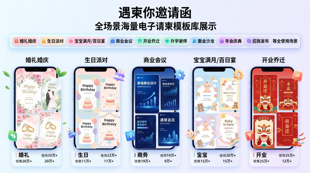 宝宝满月宴不用愁！免费萌趣电子请柬，几分钟轻松搞定